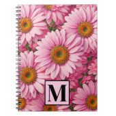 Roze lente bloemenroze madeliefjes roze bloemen notitieboek (Voorkant)