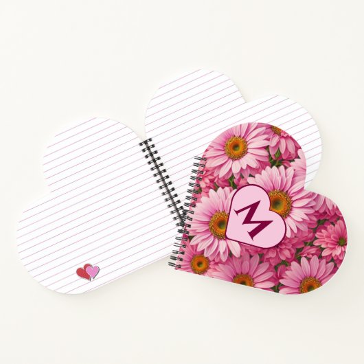 Roze lente bloemenroze madeliefjes roze bloemen notitieboek (Binnen)