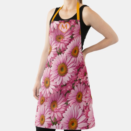 Roze lente bloemenroze madeliefjes roze bloemen schort (Insitu)