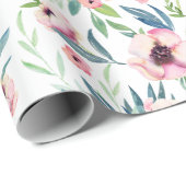 Roze lente bloemmotief cadeaupapier (Rol Hoek)