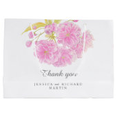 Roze lente bloesem bloemen kunst bruiloft dank u groot cadeauzakje (Achterkant)