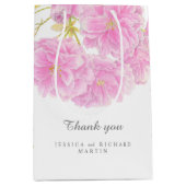 Roze lente bloesem bloemen kunst bruiloft dank u medium cadeauzakje (Voorkant)