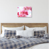 Roze lente bloesem bloemstuk canvas afdruk (Insitu (Slaapkamer))