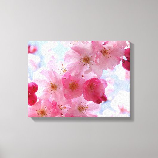 Roze lente bloesem bloemstuk canvas afdruk (Voorkant)