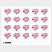 Roze Lente Bloesem Hart Vorm Stickers (Vel)
