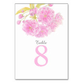 Roze lente bloesem Trouwtafel nummers Kaart (Voorkant)
