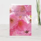 Roze lente bloesems kaart (Achterkant)