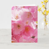 Roze lente bloesems kaart (Gele Bloem)