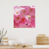 Roze lente bloesems poster (Keuken)