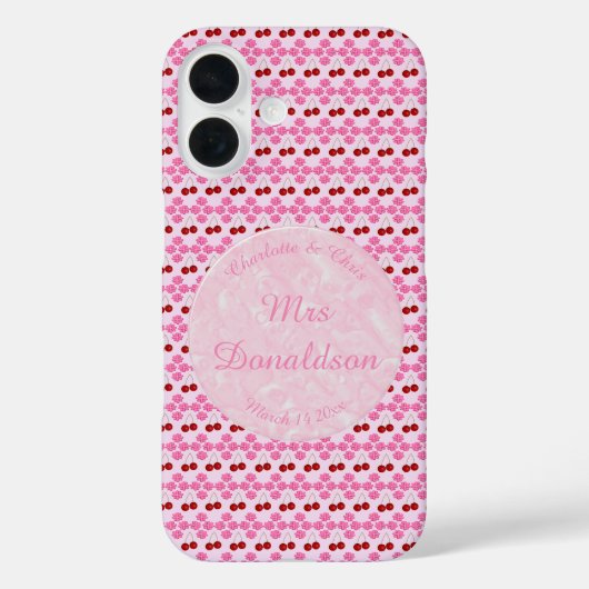 Roze Lente Bruiloft Kersenbloesem en kersen Case-Mate iPhone Case (Achterkant)