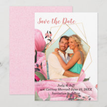 Roze Lente Roos Bloemachtige Trouwdatum Opslaan