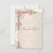Roze Lente Rozen Bruiloft Save the Date Kaarten (Achterkant)