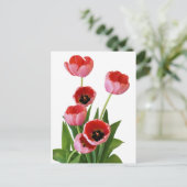 Roze lente tulp boeket foto briefkaart (Staand voorkant)