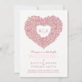 Roze lente tulpen hart kunst foto bruiloft kaart (Voorkant)