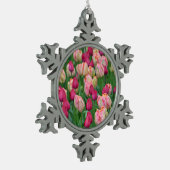 Roze lente tulpen kerst ornament (Links)