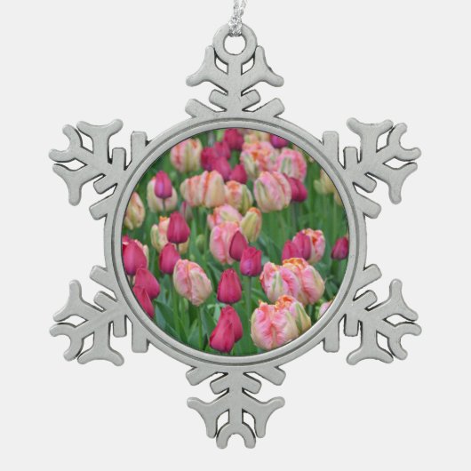 Roze lente tulpen kerst ornament (Voorkant)