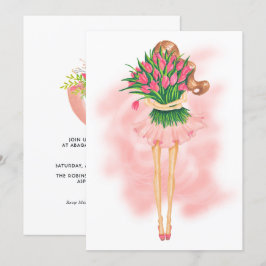 Roze lente verjaardagsfeest uitnodiging