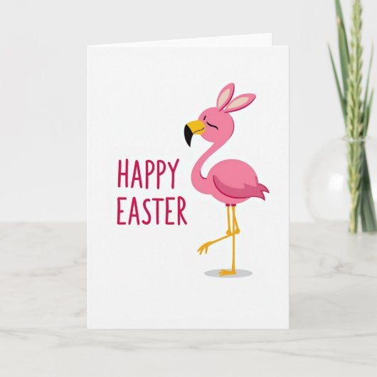 Roze Lente Vogel Pasen Kaart (Voorkant)