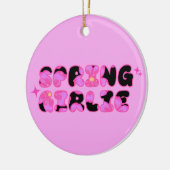 Roze Lente Vrouw Keramisch Ornament (Links)