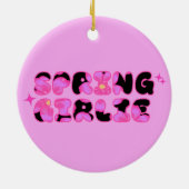 Roze Lente Vrouw Keramisch Ornament (Achterkant)