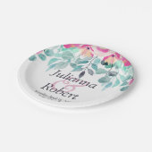 Roze lente waterverf bloem bruiloft bord (Gekanteld)