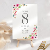 Roze lente Waterverf bloemenbruiloft Kaart