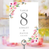 Roze lente Waterverf bloemenbruiloft Kaart