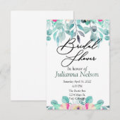 Roze lente waterverf florale uitnodiging (Voorkant / Achterkant)