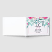 Roze lente waterverf florele bruiloft gastboek gastenboek (Volledig)