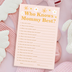 Roze Lentebaby Shower Spel Wie Kent Moeder het Bes