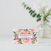 Roze Lentebloem Bloemboeket Visitekaartje (Staand voorkant)