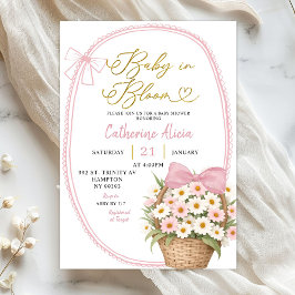 Roze Lentebloem Boog Madeliefje Baby in Bloom Baby Kaart