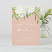 Roze Lentebloem Pioen Bruidsdouche Kaart (Staand voorkant)