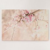 Roze lentegelbloemen legpuzzel (Horizontaal)