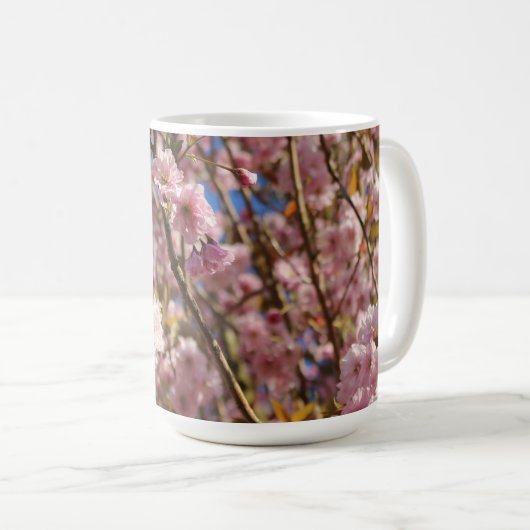 Roze lentekersbloesem koffiemok (Voorkant rechts)