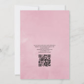 Roze Lentekersenbloesem QR Code RSVP Huwelijk Kaart (Achterkant)