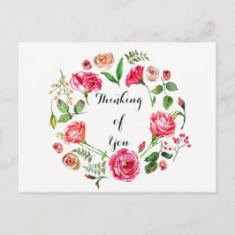 Roze lentekrans Denken aan je Briefkaart