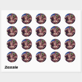 Roze lentesbloem ronde sticker (Vel)