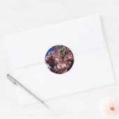 Roze lentesbloem ronde sticker (Envelop)