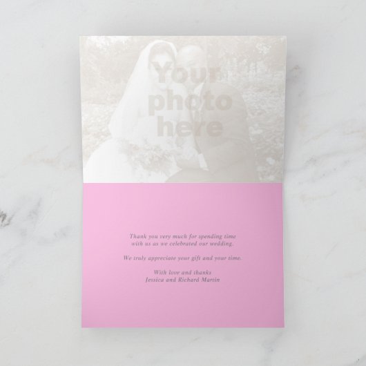 Roze lentesbloemen bruiloft bedankt kaarten (Binnen)