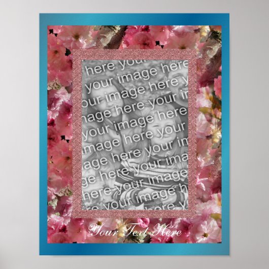 Roze lentesbloesem Lijst Foto Poster (Voorkant)