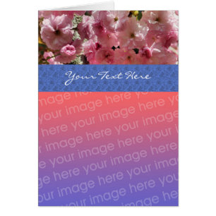 Roze lentesbloesems Floral fotokaart