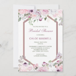 Roze lentesbloesems Hexagon Lijst Vrijgezellenfees Kaart