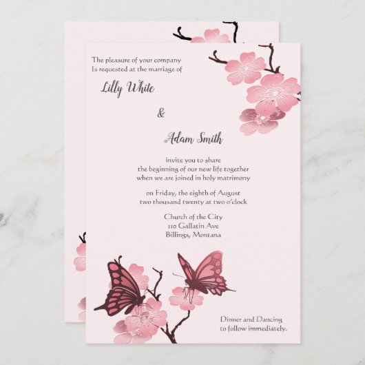 roze lentesbloesems met buidel (Voorkant / Achterkant)