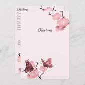 roze lentesbloesems met buidel informatiekaartje (Voorkant / Achterkant)