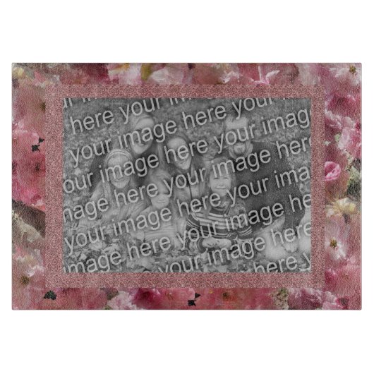 Roze lentesbloesgrens Uw foto Snijplank (Voorkant)