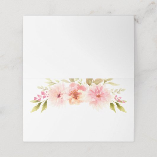  roze lentetop Waterverf Flowers Weddenschap Plaatskaartje (Buitenkant ongevouwen)