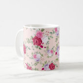 Roze lentetroerpatroon koffiemok (Voorkant links)