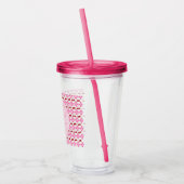 Roze lentetsenbloesem en kersen acryl drinkbeker (Links)