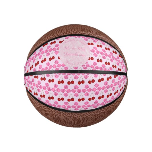 Roze lentetsenbloesem en kersen basketbal (Voorkant)